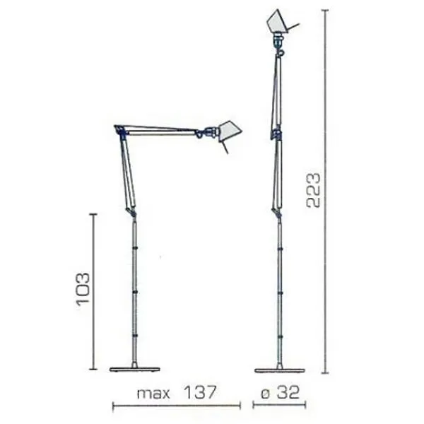 Tolomeo Gulvlampe Sort