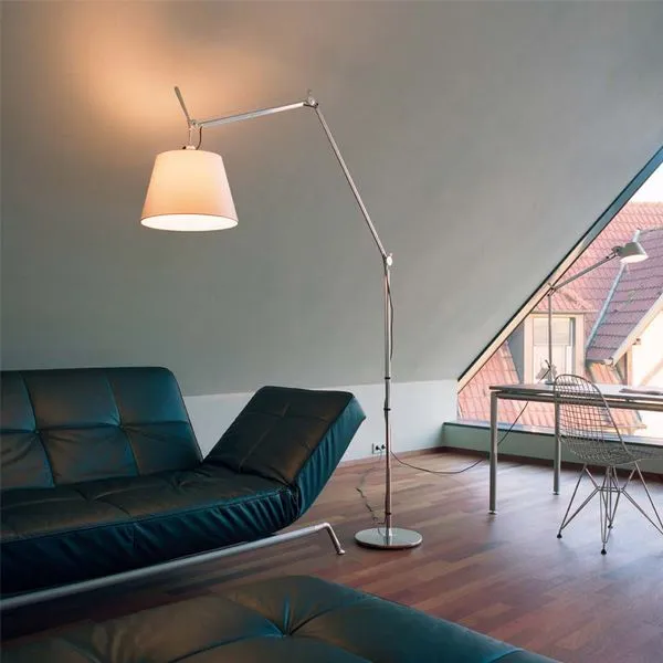 Tolomeo Mega Stehlampe Satin 36cm Lampenschirm mit Dimmer