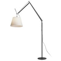 Tolomeo Mega Gulvlampe Sort Krop 32 cm Pergament Skærm med Lysdæmper