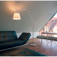 Tolomeo Mega Gulvlampe Sort Krop 42 cm Pergament Skærm med Lysdæmper