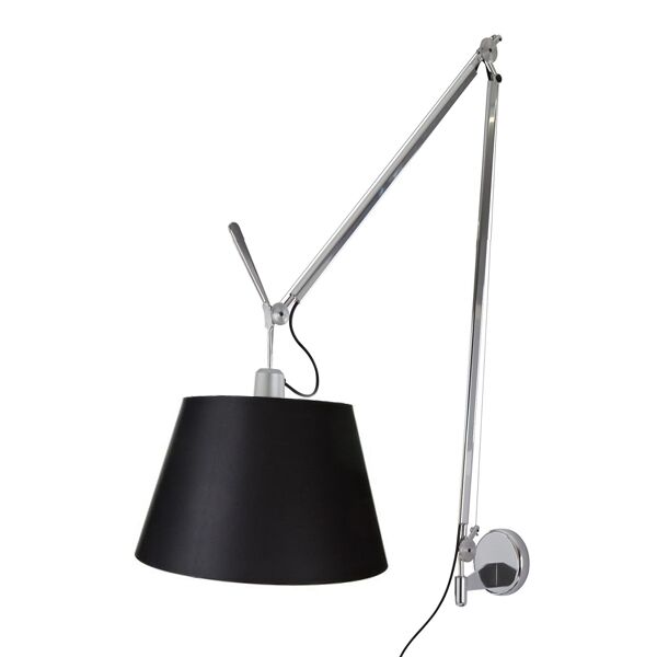 Tolomeo Mega V&auml;gglampa Svart/ Svart Lampsk&auml;rm 36cm