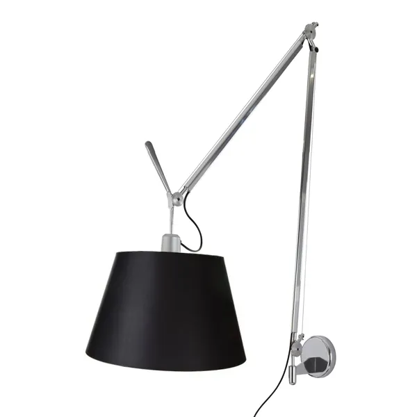 Tolomeo Mega Væglampe Sort/Sort Skærm 36cm med Lysdæmper