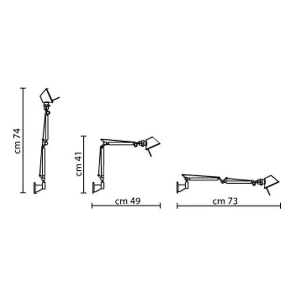 Tolomeo Micro LED Applique Alluminio 2700 Kelvin