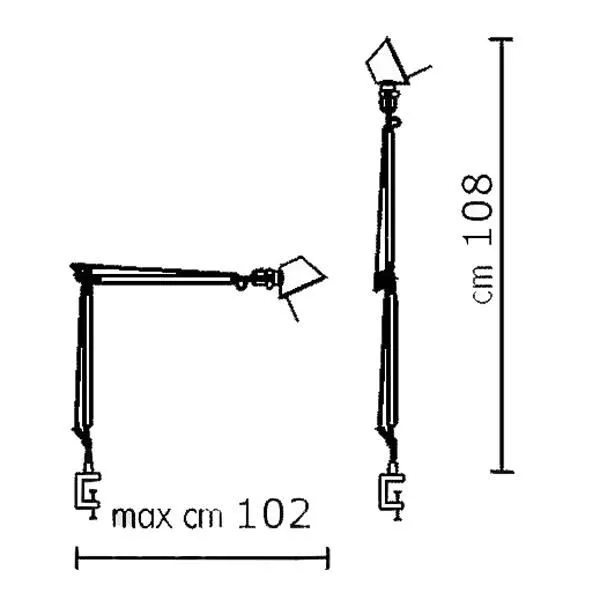 Tolomeo Mini Table Lamp Black with Clip