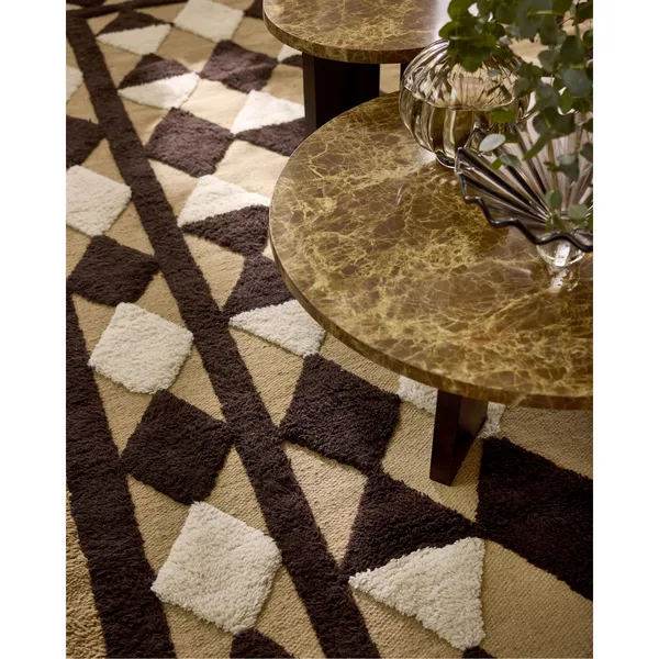 Oriental Grid Rug 250x350 Brown