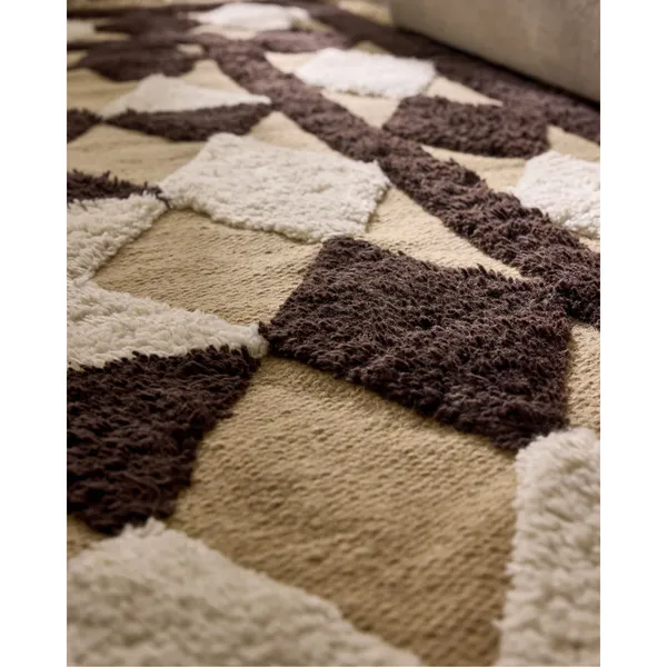 Oriental Grid Rug 250x350 Brown