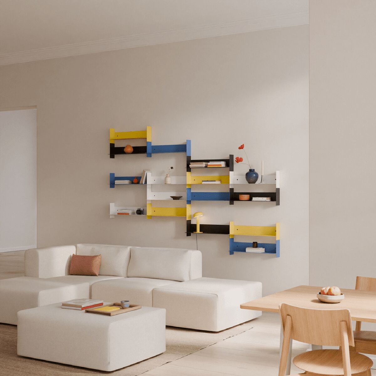 PLI Stålhylle 45 cm Napoli Gul