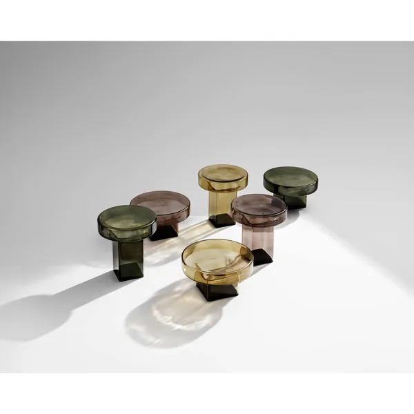 Beistelltisch Naked H49 Rauchglas/Glas