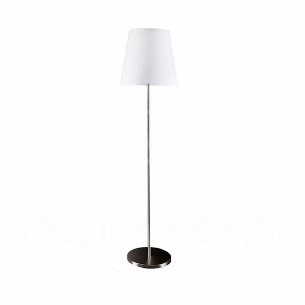 3247 Golvlampa Mellan Satin/ Borstat Nickel/ Vit