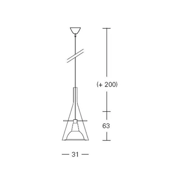 Flute Pendel Transparent/Krom