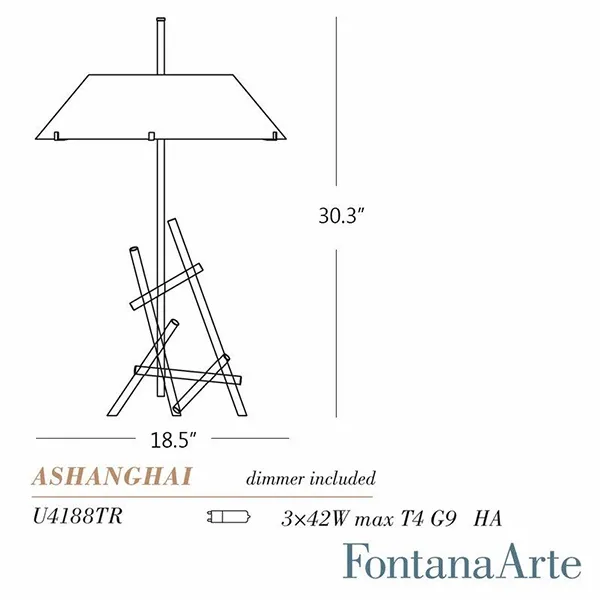 Ashangai Table Lamp Chrome/ White