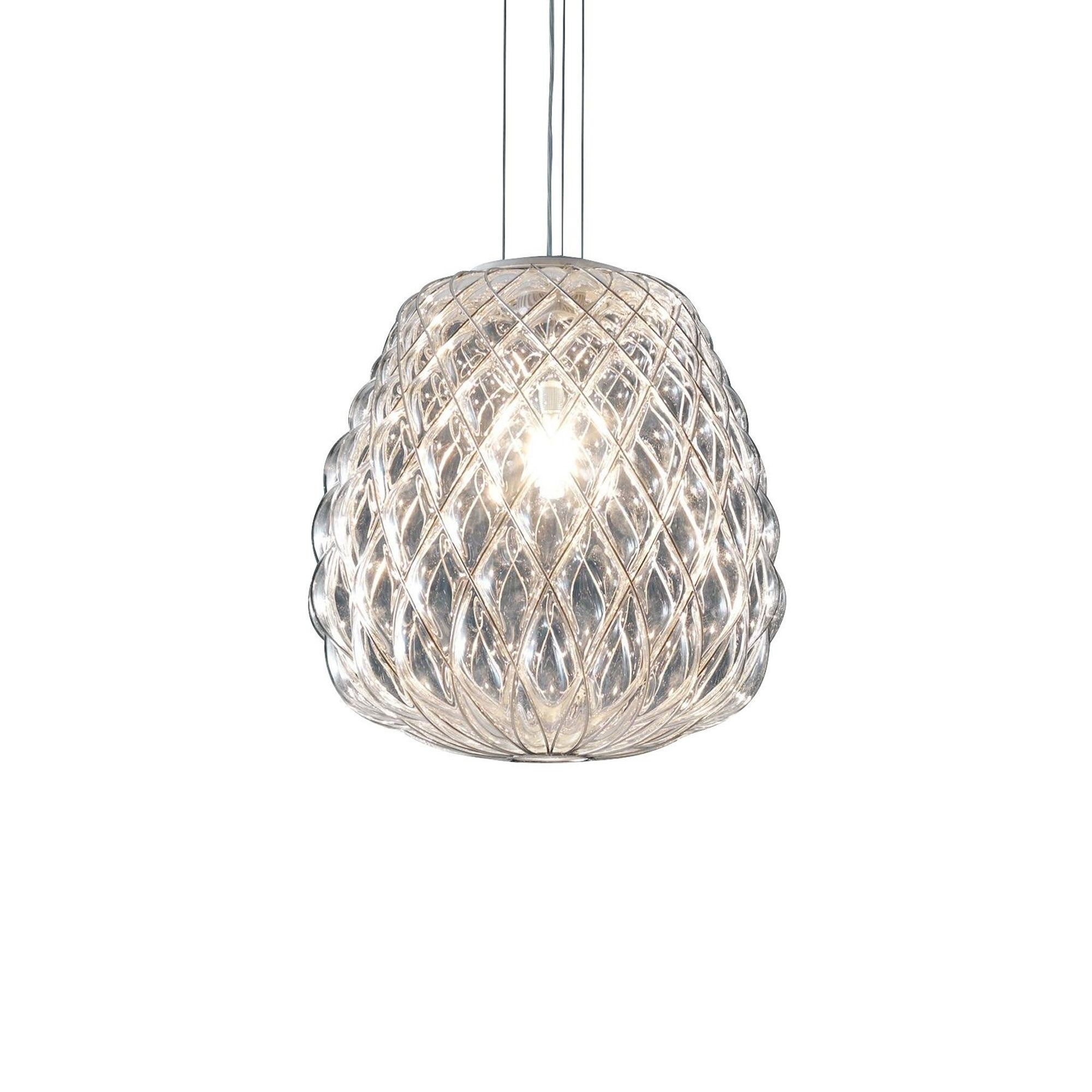 Pinecone Taklampa Stor Transparent/ Krom