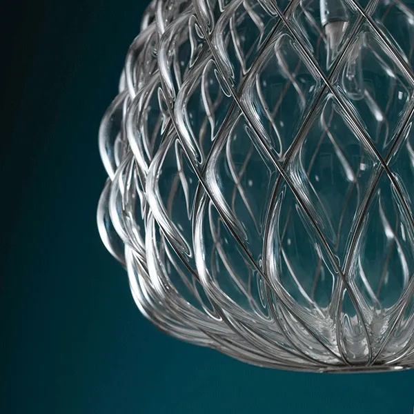Pinecone Pendel Stor Transparent/Krom