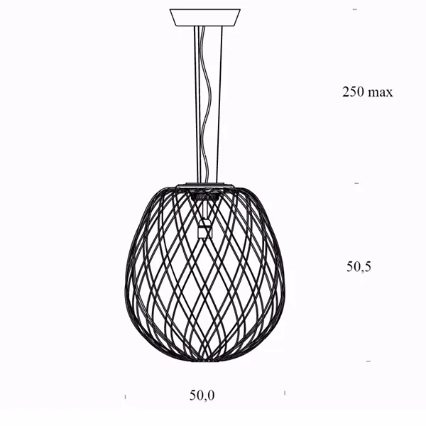 Pinecone Pendel Stor Transparent/Krom
