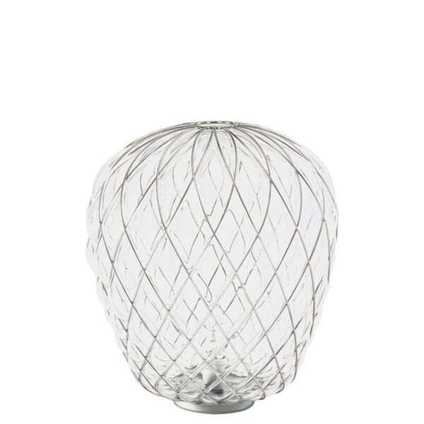 Tischlampe "Kiefernzapfen" , Groß, Transparent/ Chrom