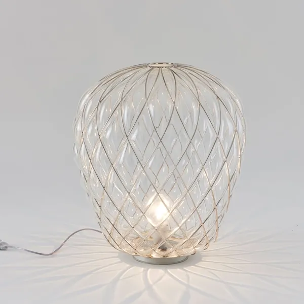 Pinecone Table Lamp Large Transparent/ Chrome