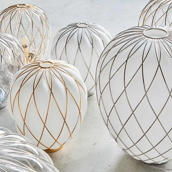 Pinecone Table Lamp Large Transparent/ Chrome