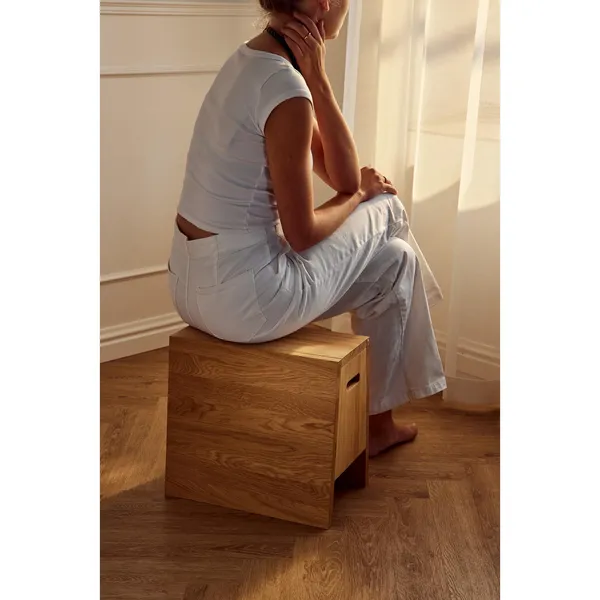 Plinth Stool Oak