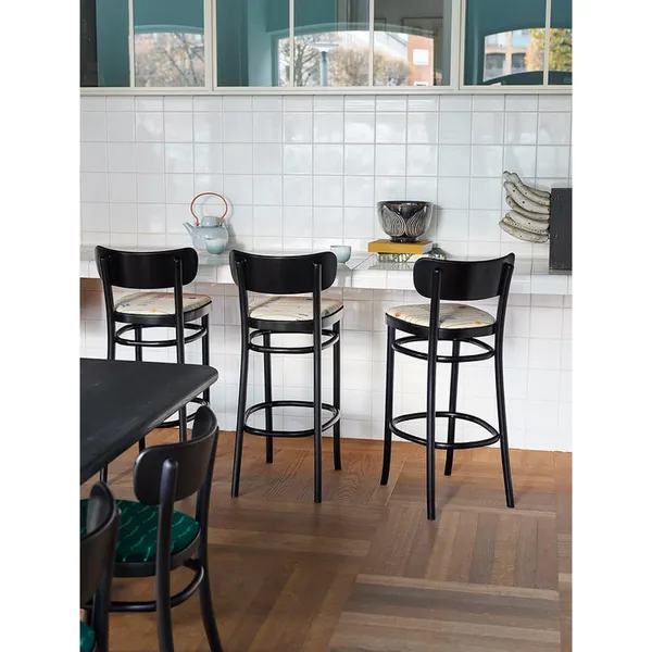 MZO Bar Stool H75 Black Stained