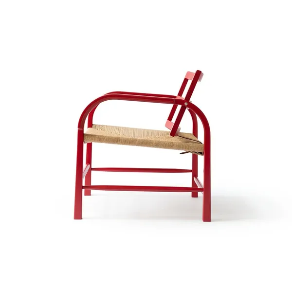 ARCH Weave Armchair Oak/Ruby Red