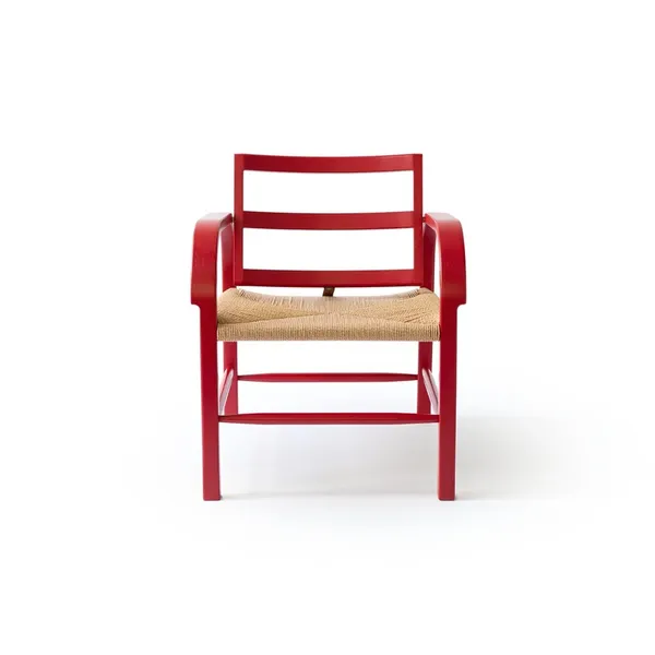 ARCH Weave Armchair Oak/Ruby Red