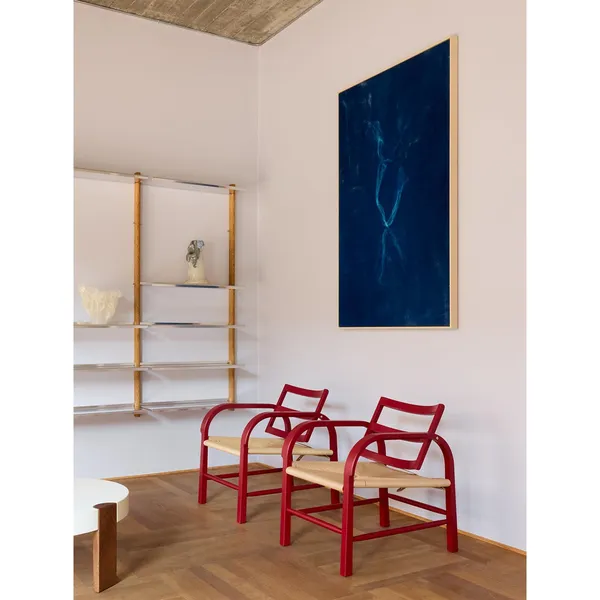 ARCH Weave Armchair Oak/Ruby Red