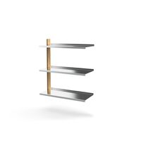 MOD Modell 10 Regalsystem 1x875 Schiene + 3 Regalböden Eiche/ Aluminium