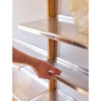 MOD Modell 10 Regalsystem 1x875 Schiene + 3 Regalböden Eiche/ Aluminium