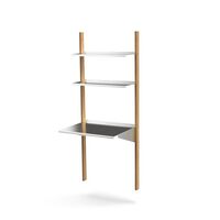 MOD Model 18 Plankensysteem 2x1925 Rail + 2 Planken + Bureau Eiken/ Aluminium