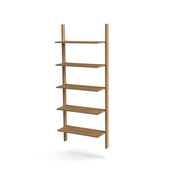 Sistema de Estanterías MOD Modelo 3 con Rieles de 2 x 1925 y 5 Estantes de Roble
