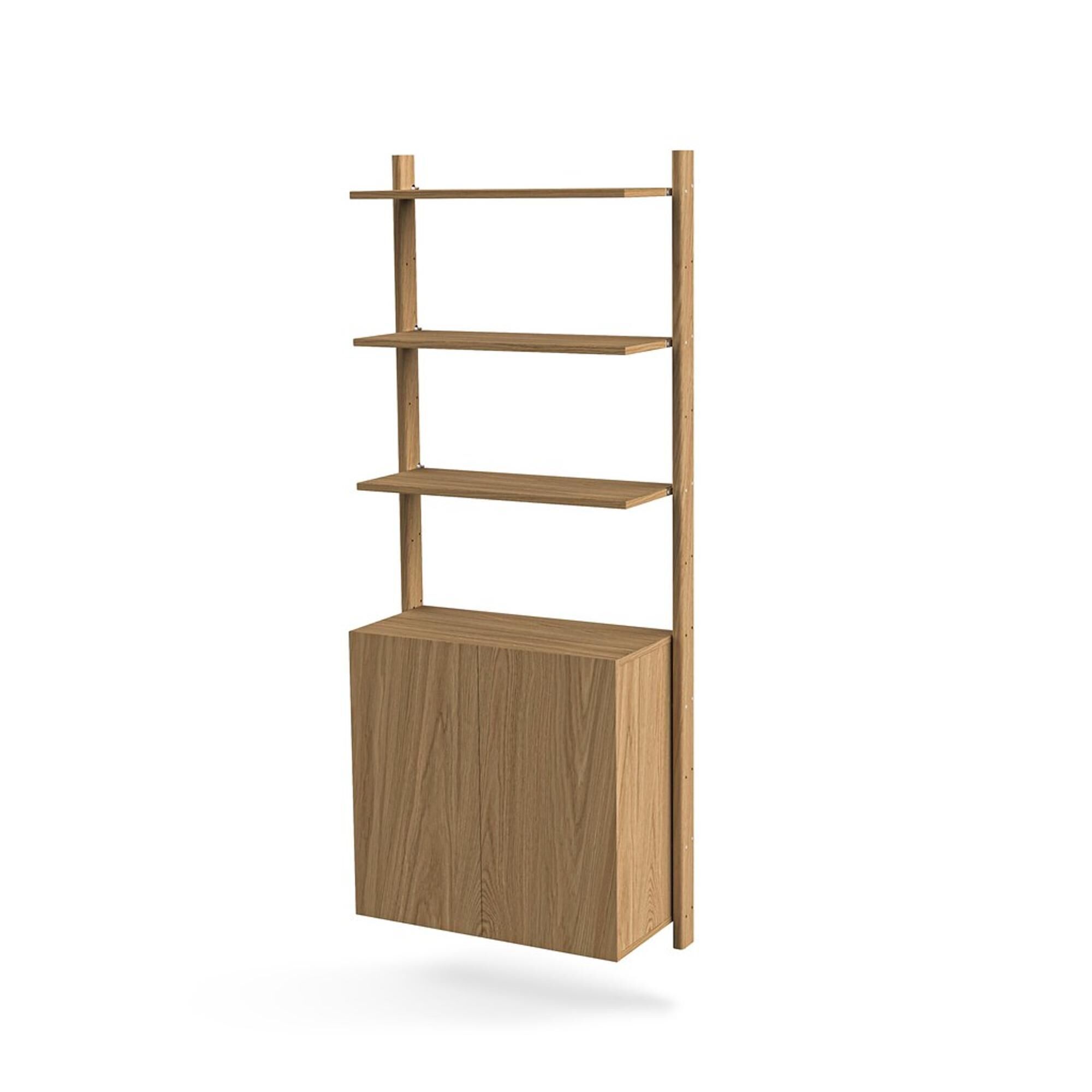 MOD Model 7 Reolsystem 2x1925 Skinne + 3 Hylder + Kabinet Eg