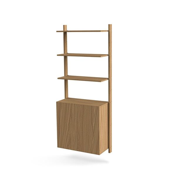 MOD Modell 7 Regalsystem 2x1925 Schiene + 3 Regalböden + Schrank Eiche