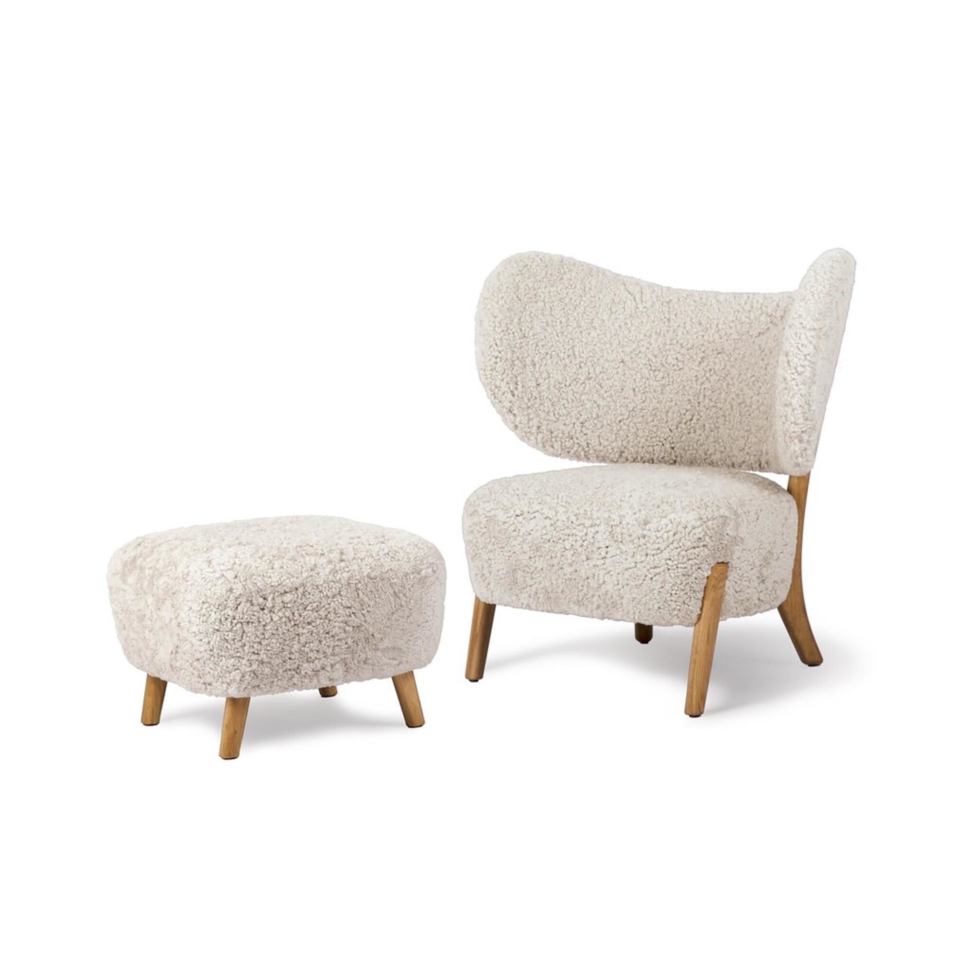 TMBO Lnestol Med Puf Sheepskin Moonlight/Eg