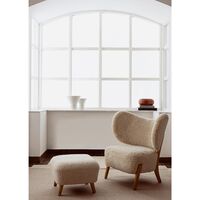 TMBO Armchair With Pouf Sheepskin Moonlight/Oak