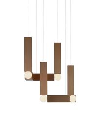 Vesper Duo Pendant With Rosette Brushed Bronze