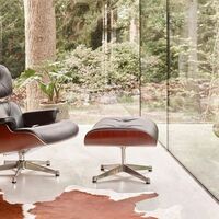 Eames Sillón Con Otomana Nogal Oscuro/11 Pine Green/Negro Profundo