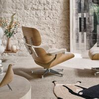 Eames Sillón Con Otomana Nogal Oscuro/11 Pine Green/Negro Profundo