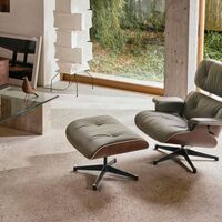 Eames Sillón Con Otomana Nogal Oscuro/11 Pine Green/Negro Profundo