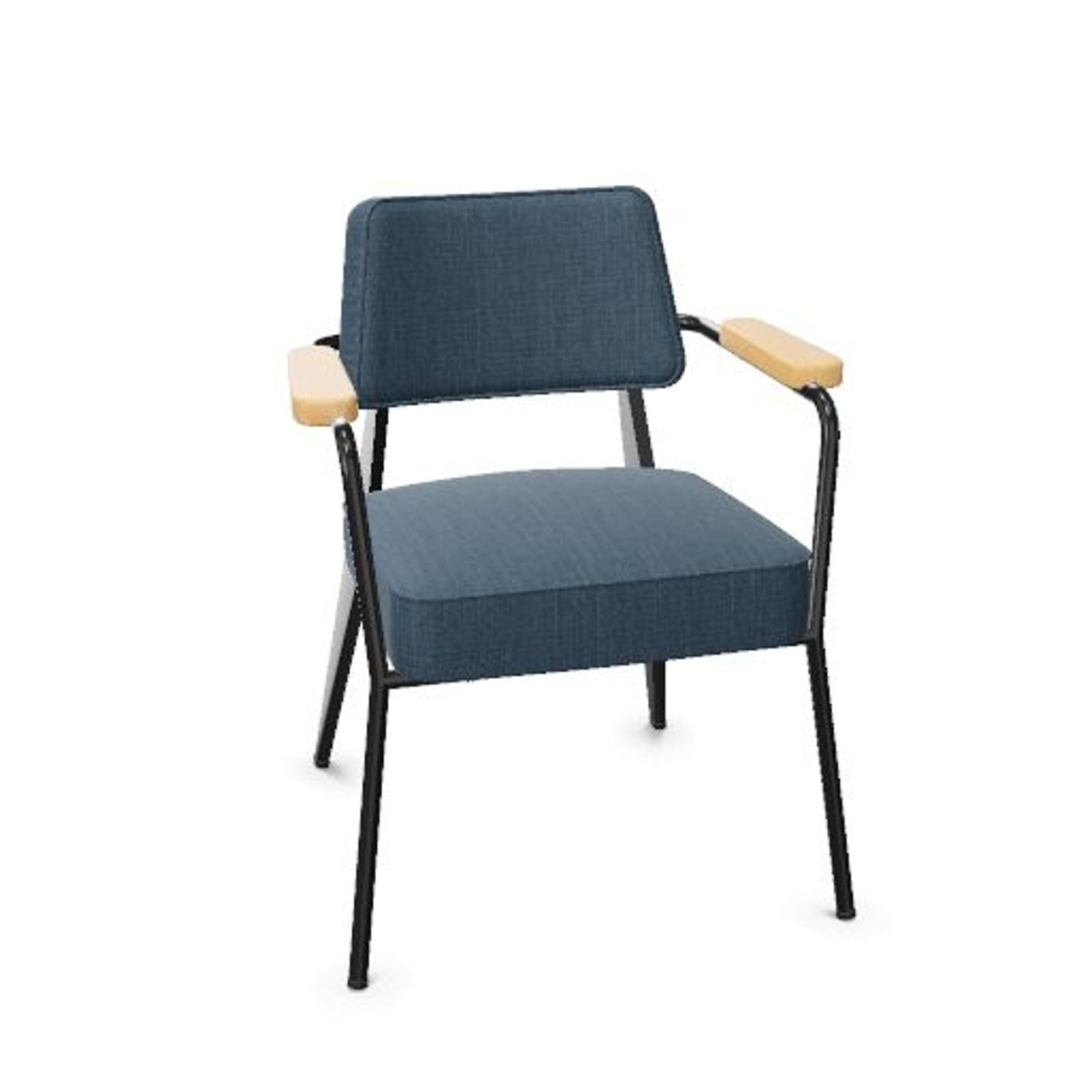 Fauteuil Spisebordsstol Tress Steel Blue Melange/Natural Eg/Dyb Sort