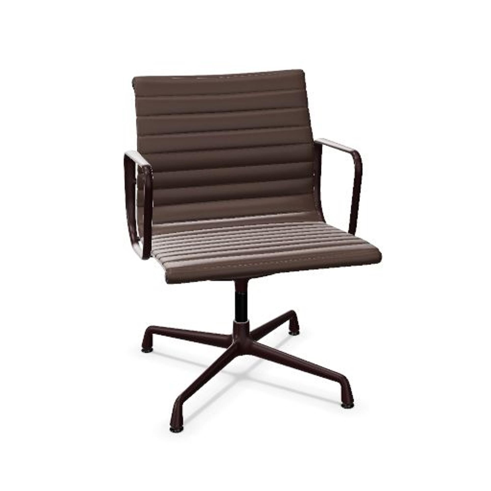 Aluminium EA 108 Kontorstol Med Sving Brun/Mørk Bordeaux