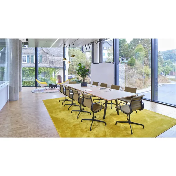 Silla de oficina Aluminio EA 108 con asiento giratorio Hopsak (mostaza, gris oscuro y Negro intenso)