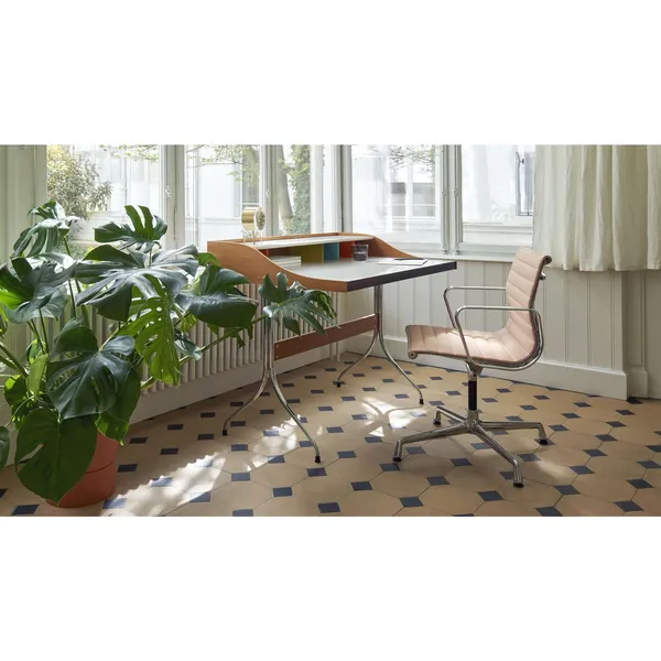 Silla de oficina Aluminio EA 108 con asiento giratorio Hopsak (mostaza, gris oscuro y Negro intenso)