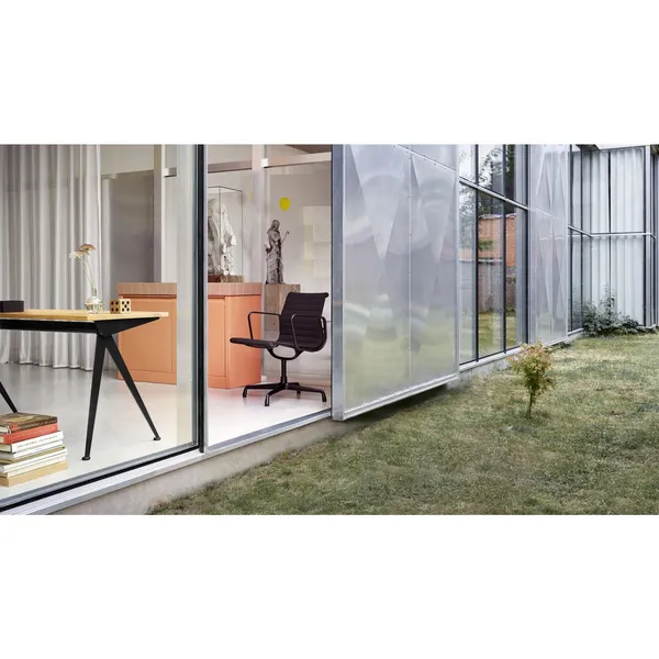 Silla de oficina Aluminio EA 108 con asiento giratorio Hopsak (mostaza, gris oscuro y Negro intenso)