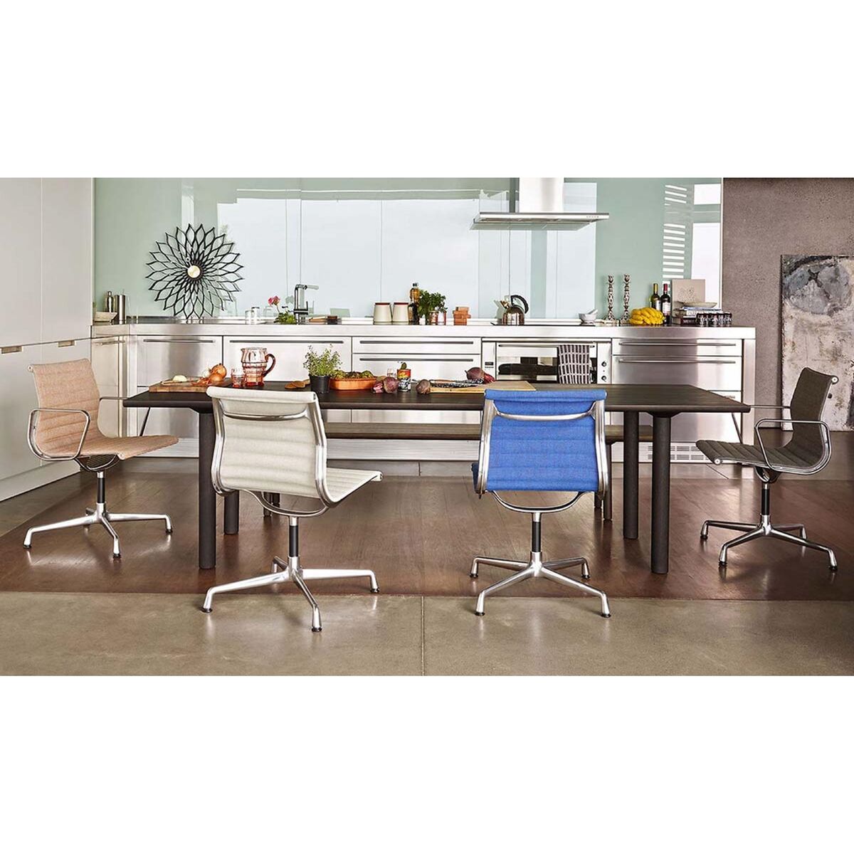Aluminum EA 105 Office Chair Netweave Dark Grey/ Chrome