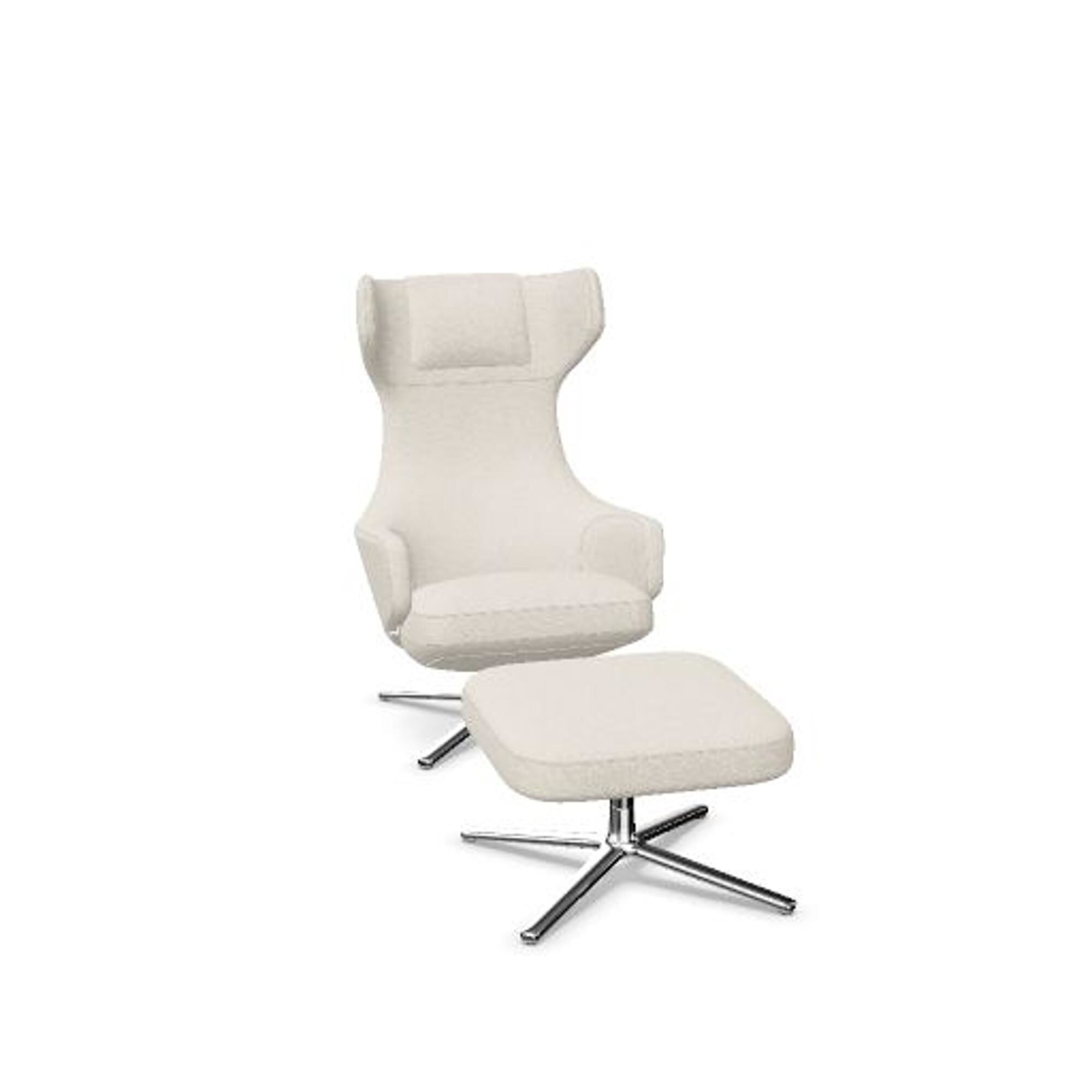Grand Repos Lnestol Med Ottoman Nubia Ivory/Pearl/Krom