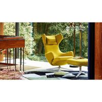 Grand Repos Armchair With Ottoman Nubia Ivory/Pearl/ Chrome