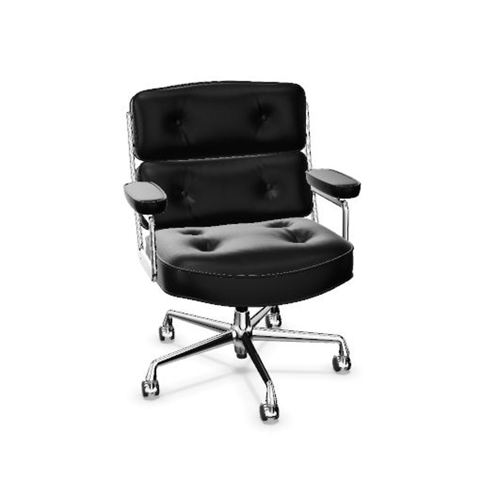 Lobby ES 104 Kontostol Med Swivel, Armln & Vippe Mekanisme Nero/Krom