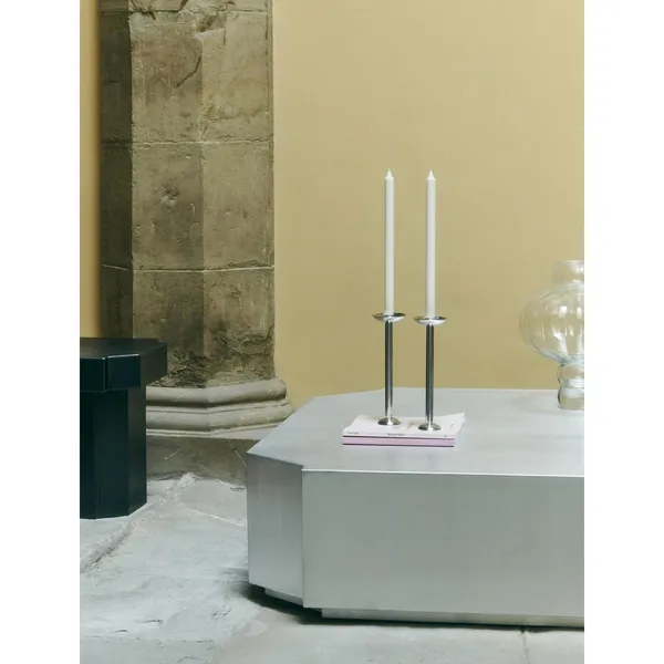 Metal Champagne Candle Holder Low Stainless Steel