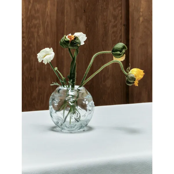 SR Vintage Glass Vase Clear