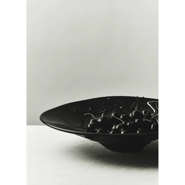 SR Vintage Glass Tray Black